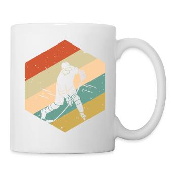Retro Vintage Hockey sur glace Hommes Garçons - Mug blanc - blanc - Droite