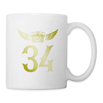 34 Zahl Krone - Tasse - Weiß - Rechts