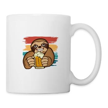 Contenance und Bier Pegel halten Faultier Bier - Tasse - Weiß - Rechts