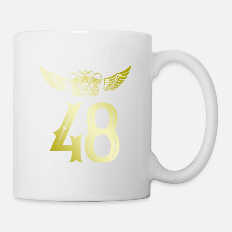 48 Zahl Krone - Tasse - Weiß