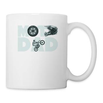 Moto Papa Drôle Dirt Bike Motocross Papa Fête des Pères - Mug blanc - blanc - Droite