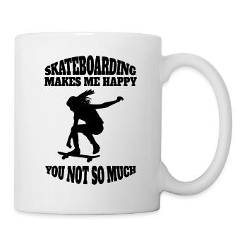 Skateboard Longboard Skateboarding Skater Sakten - Mug blanc - blanc - Droite
