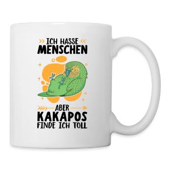 Kakapos finde ich toll flugunfähiger Papagei - Tasse - Weiß - Rechts