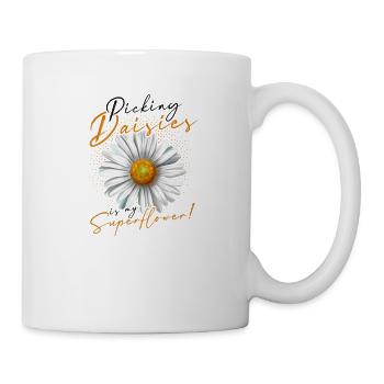 Cueillir des marguerites C’est ma superfleur - floraison - Mug blanc - blanc - Droite