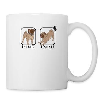 Einatmen Ausatmen - Mopsliebhaber - Tasse - Weiß - Rechts