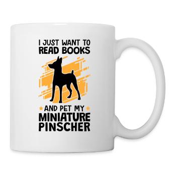 Dwarf Pinscher stroke and read Pinscher - Mug - white - Right