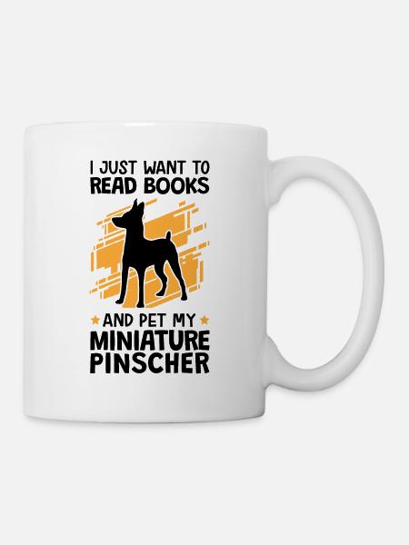 Coup de Pinscher nain et lecture de Pinscher - Mug blanc - blanc