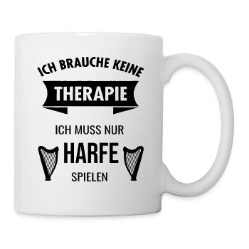 Harfenspieler Harfe Musik Saiteninstrument Idee - Tasse - Weiß - Rechts