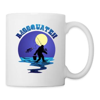Fishing Bigfoot Pun Bassquatch Sasquatch Lover Ang - Mug - white - Right