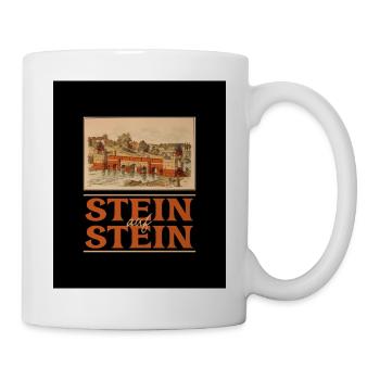 Stein auf Stein - Bausteine - Brücke - Tasse - Weiß - Rechts