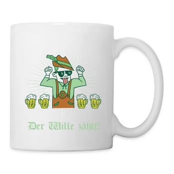 Lederhosn Ersatz Der Wille zählt - Tasse - Weiß - Rechts