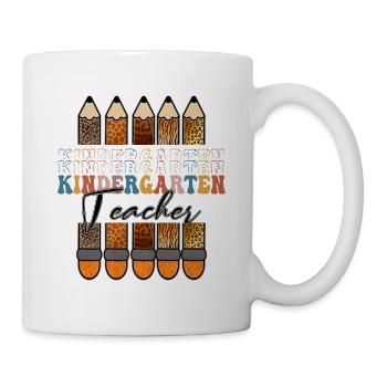 Kindergärtnerin Leopard Pencil Back To School - Tasse - Weiß - Rechts