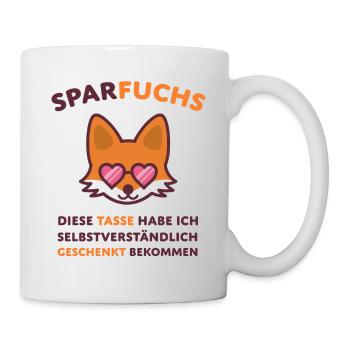 Sparfuchs Fuchs Bürohumor Jobwechsel - Tasse - Weiß - Rechts