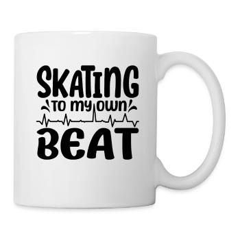 Patiner à mon rythme avec l’idée cadeau Heartbeat - Mug blanc - blanc - Droite