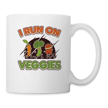 I run on Veggies, Vegan Runners. - Mug - white - Right