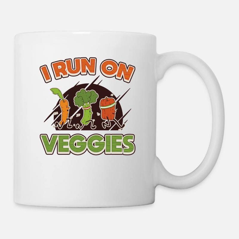 Ich renne auf Veggies, Vegan Runner. - Tasse - Weiß