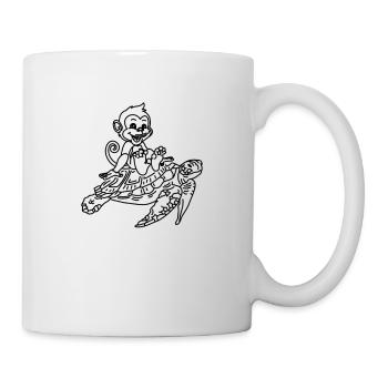 Turtle Lover Turtle And Monkey Funny - Mug - white - Right