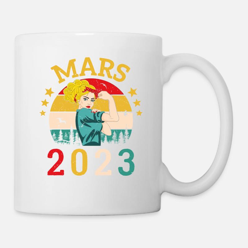 Mars 2023 Anniversaire Idée Cadeau Vintage 2023 - Mug blanc - blanc