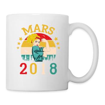 Mars 2018 Anniversaire Idée Cadeau Vintage 2018 - Mug blanc - blanc - Droite