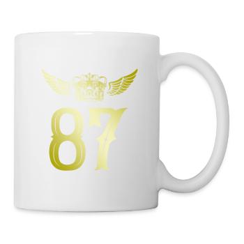 87 Zahl Krone - Tasse - Weiß - Rechts