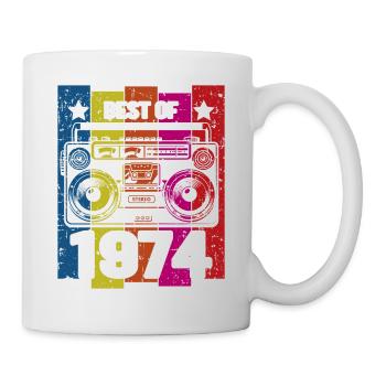 Meilleur de 1974 Stéréo Radio Cassette Player - Mug blanc - blanc - Droite