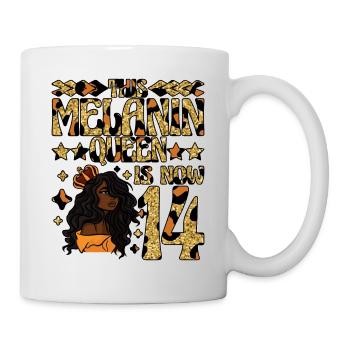 Cette reine de mélanine est maintenant noire de 14 ans - Mug blanc - blanc - Droite