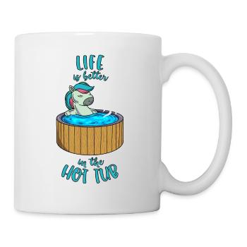 Unicorn in the pool - Life is better in the Hot Tub - Mug - white - Right