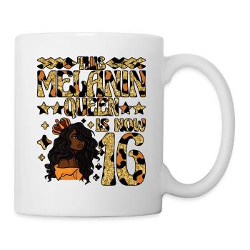 Cette reine de mélanine a maintenant 16 ans de noir - Mug blanc - blanc - Droite