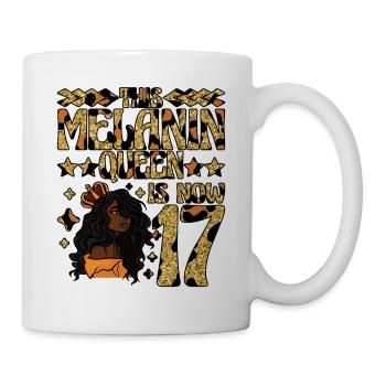 Cette reine de mélanine a maintenant 17 ans de noir - Mug blanc - blanc - Droite