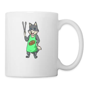 Wolf is grill master - Mug - white - Right