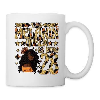 Cette reine de mélanine a maintenant 28 ans noir - Mug blanc - blanc - Droite