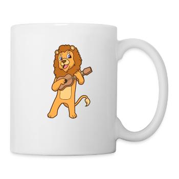 Comic Löwe spielt Ukulele - Tasse - Weiß - Rechts