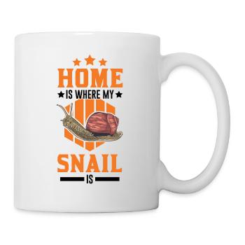 La maison est l’endroit où mon escargot est Schnecke - Mug blanc - blanc - Droite