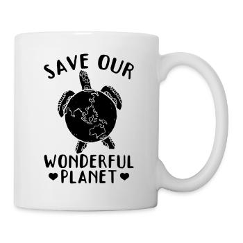 Rette unseren wunderbaren Planeten Turtle Earth - Tasse - Weiß - Rechts