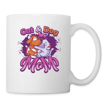 Mère de chat et de chien, animaux domestiques. - Mug blanc - blanc - Droite
