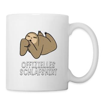 Offizielles Schlafshirt - Nachdenkliches Faultier - Tasse - Weiß - Rechts