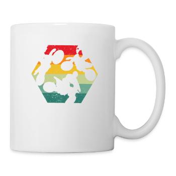Retro Vintage Dirt Bike Motocross Biker Silhouette - Tasse - Weiß - Rechts