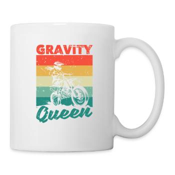 Schwerkraft Königin Funny Dirt Bike Rider Moto - Tasse - Weiß - Rechts