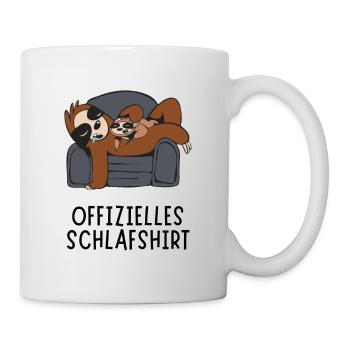 Offizielles Schlafshirt - Faultier Papa mit Kind - Tasse - Weiß - Rechts
