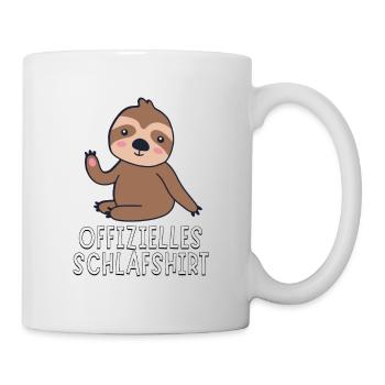 Offizielles Schlafshirt - Süßes Baby Faultier - Tasse - Weiß - Rechts