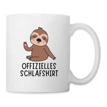 Offizielles Schlafshirt - Süßes Baby Faultier - Tasse - Weiß - Rechts