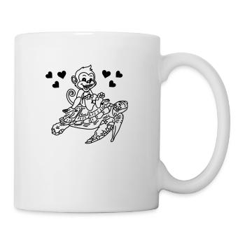 Funny monkey turtle and turtle - Mug - white - Right