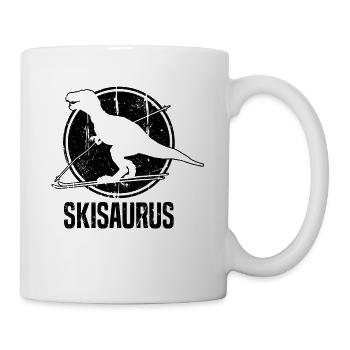 Skisaurus Skiing Dino Ski Dinosaur Skiing - Mug - white - Right