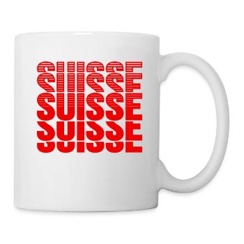 Schweiz Schweizer Fahne Fanshirt Suisse Geschenk - Tasse - Weiß - Rechts