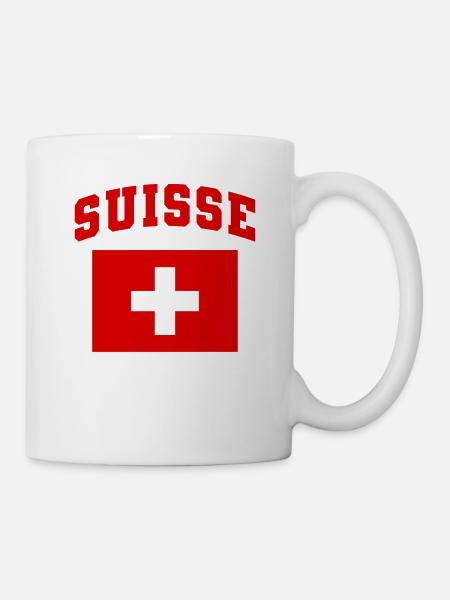 Suisse Swiss Flag Fanshirt Suisse Cadeau - Mug blanc - blanc