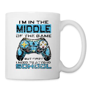 Kids Back to School Middle of the Game Attend - Mug - white - Right