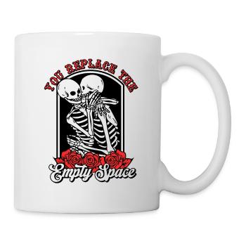 Romantique Gothique Os Squelette Roses Mort Tombe - Mug blanc - blanc - Droite
