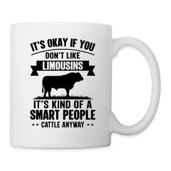 Kluge Leute - Kuh-Limousinen - Tasse - Weiß - Rechts