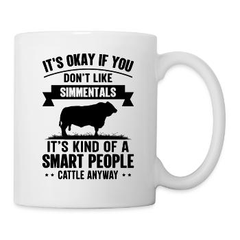Personnes intelligentes - Vache Simmental - Mug blanc - blanc - Droite