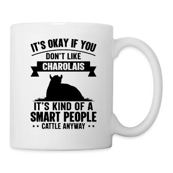 Personnes intelligentes - Cow Charolais - Mug blanc - blanc - Droite